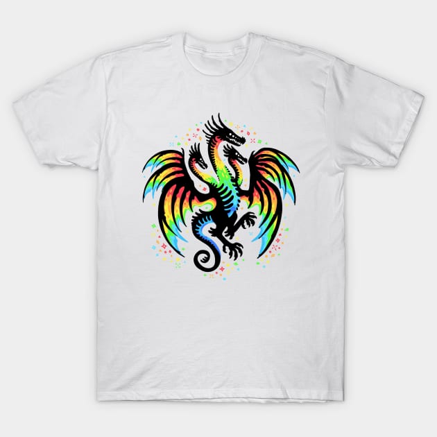 Rainbow Hydra Dragon 2 T-Shirt by Things By Diana